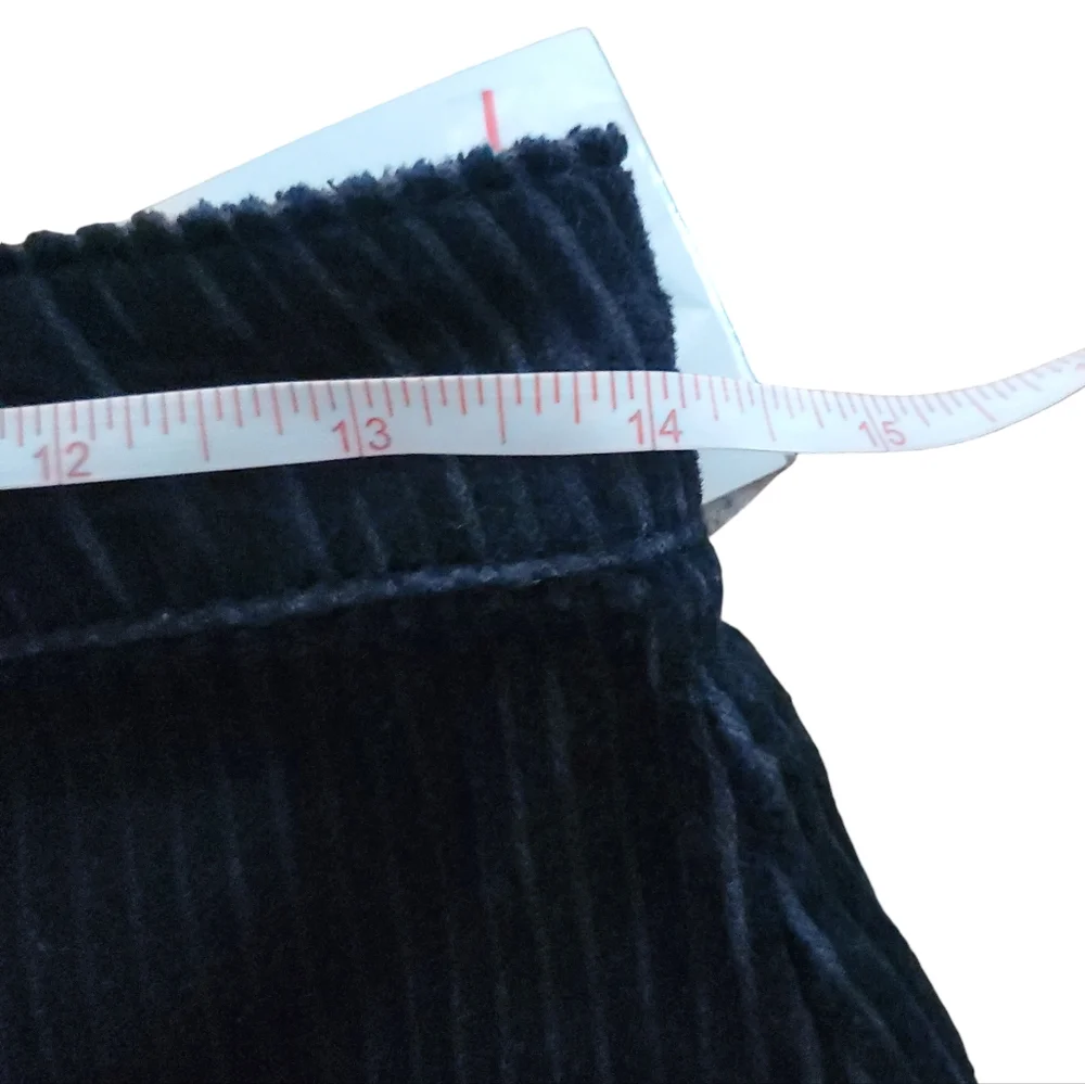 Forever 21 High-Waisted Black Corduroy Skirt Size Medium Button‎ Down